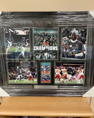 Eagles 2025 Super Bowl LIX Champs Deluxe Framed Photo Collage w/Replica  SB Ticket