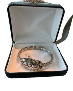 18k Yellow Gold & Sterling Silver Effy Bangle Bracelet