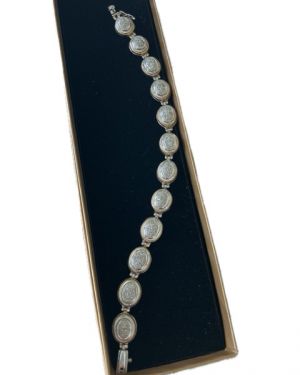 14k & Sterling silver Effy Pave Diamond Ovals Bracelet, 7 1/2″